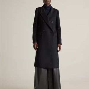 Quince Black Double-Breasted Italian Wool Coat